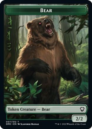 Kavu // Bear Double-Sided Token [Dominaria United Commander Tokens] | Yard's Games Ltd