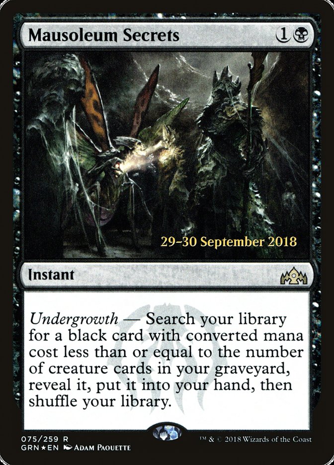 Mausoleum Secrets [Guilds of Ravnica Prerelease Promos] | Yard's Games Ltd