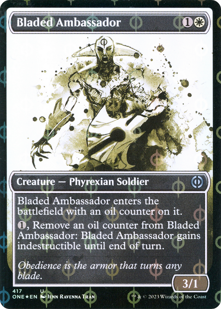 Bladed Ambassador (Showcase Ichor Step-and-Compleat Foil) [Phyrexia: All Will Be One] | Yard's Games Ltd