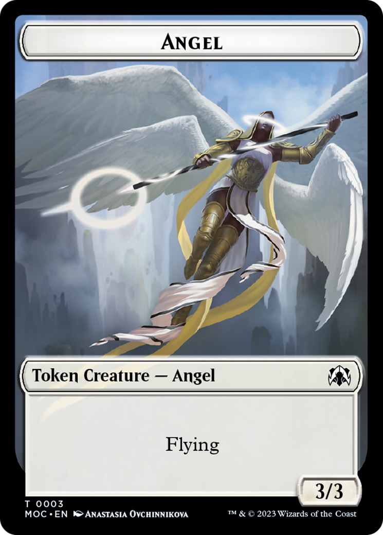 Angel (3) // Demon Double-Sided Token [March of the Machine Commander Tokens] | Yard's Games Ltd