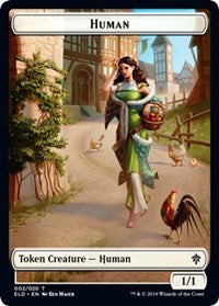 Human // Food (18) Double-Sided Token [Throne of Eldraine Tokens] | Yard's Games Ltd