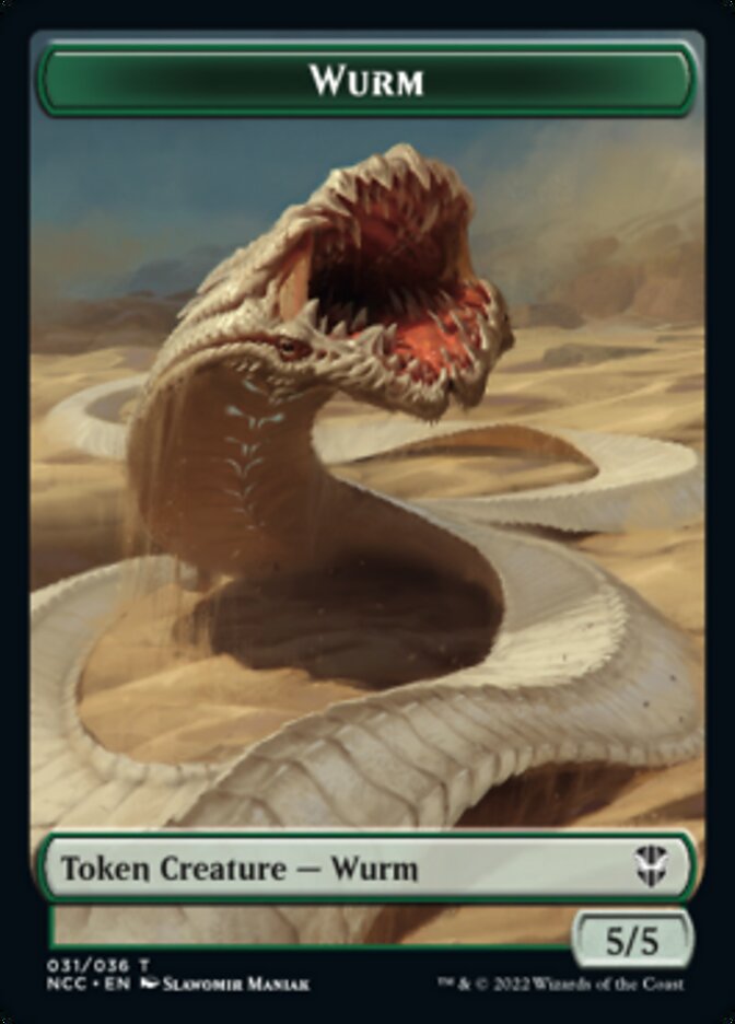 Elf Warrior // Wurm Double-Sided Token [Streets of New Capenna Commander Tokens] | Yard's Games Ltd