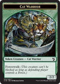 Cat Warrior // Plant Double-Sided Token [Commander 2018 Tokens] | Yard's Games Ltd