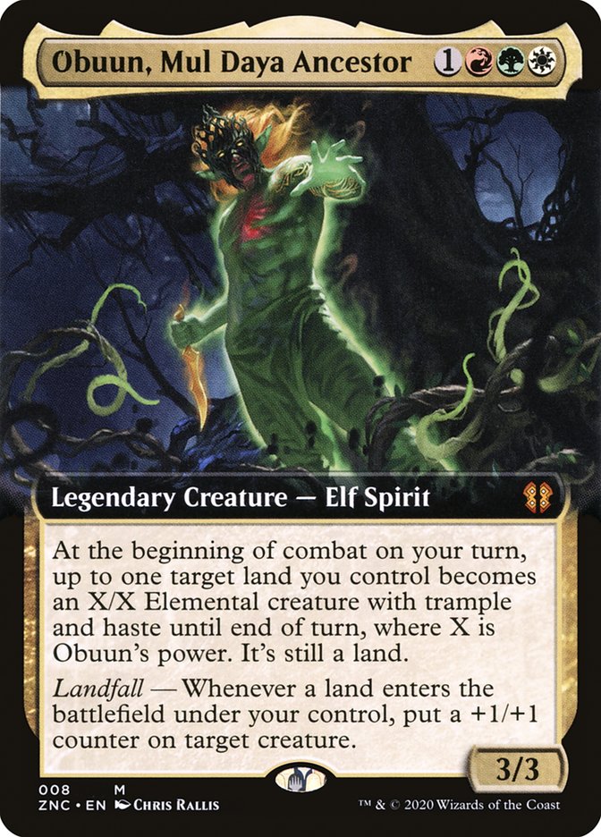 Obuun, Mul Daya Ancestor (Extended Art) [Zendikar Rising Commander] | Yard's Games Ltd