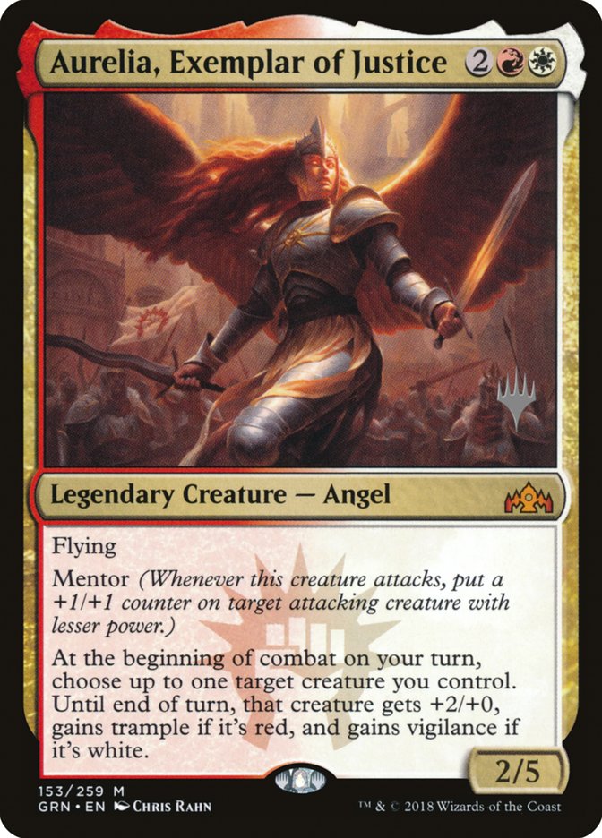 Aurelia, Exemplar of Justice (Promo Pack) [Guilds of Ravnica Promos] | Yard's Games Ltd