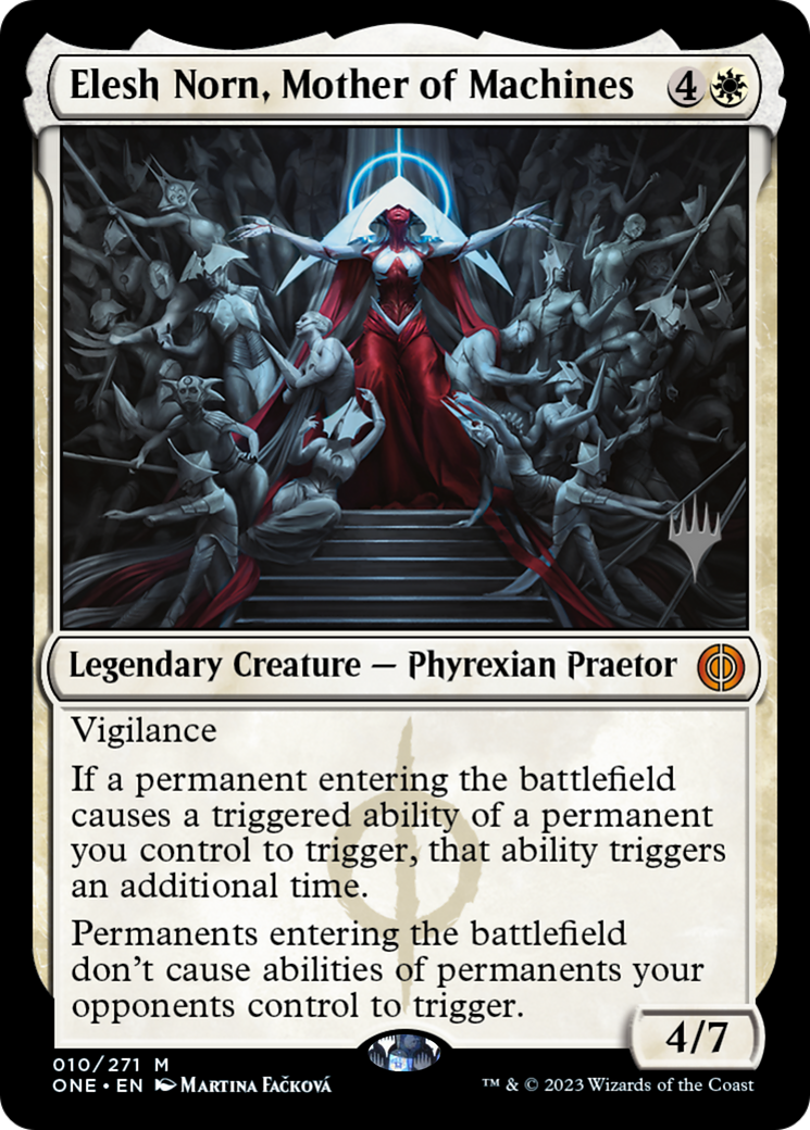 Elesh Norn, Mother of Machines (Promo Pack) [Phyrexia: All Will Be One Promos] | Yard's Games Ltd