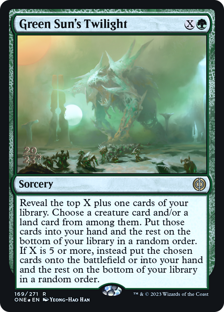 Green Sun's Twilight [Phyrexia: All Will Be One Prerelease Promos] | Yard's Games Ltd