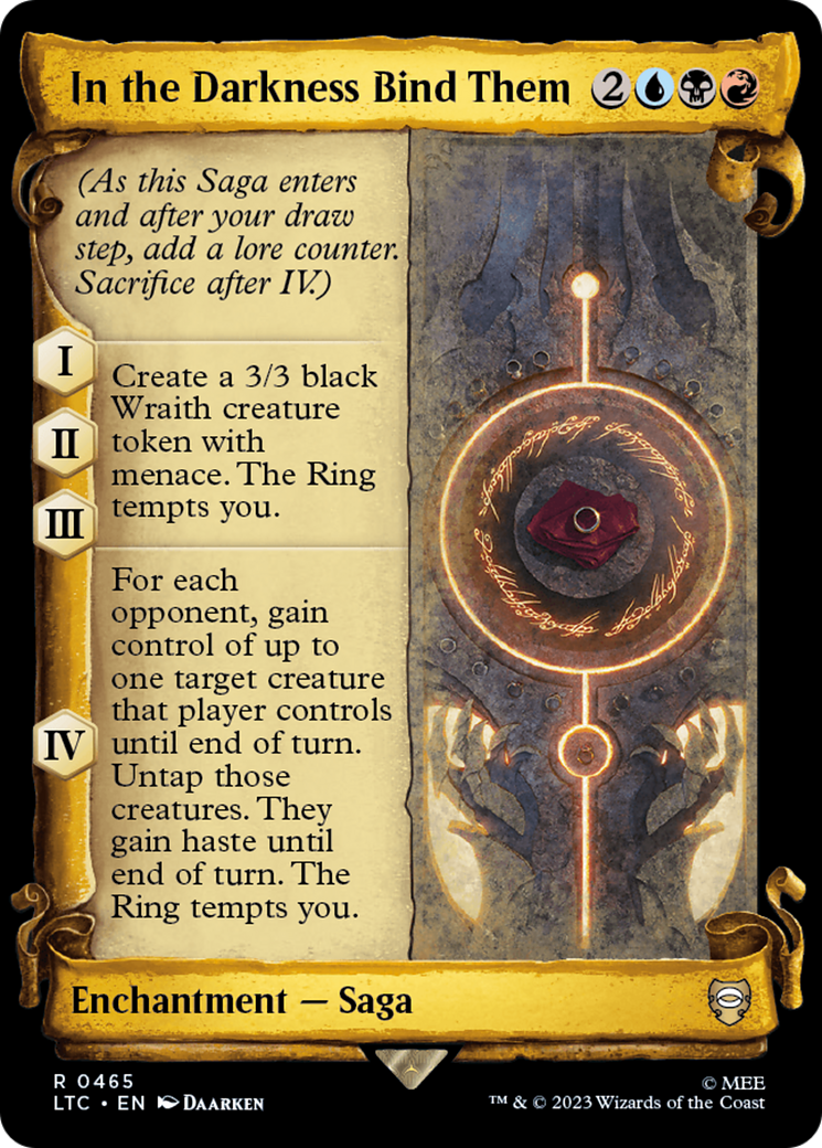 In the Darkness Bind Them [The Lord of the Rings: Tales of Middle-Earth Commander Showcase Scrolls] | Yard's Games Ltd