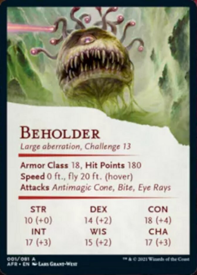 Beholder Art Card [Dungeons & Dragons: Adventures in the Forgotten Realms Art Series] | Yard's Games Ltd