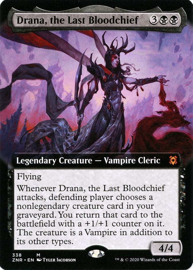 Drana, the Last Bloodchief (Extended Art) [Zendikar Rising] | Yard's Games Ltd