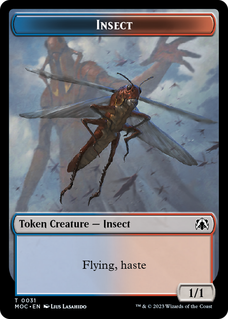 Soldier // Insect Double-Sided Token [March of the Machine Commander Tokens] | Yard's Games Ltd