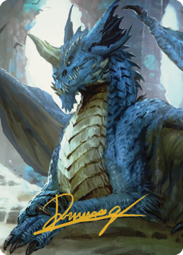 Young Blue Dragon Art Card (Gold-Stamped Signature) [Commander Legends: Battle for Baldur's Gate Art Series] | Yard's Games Ltd