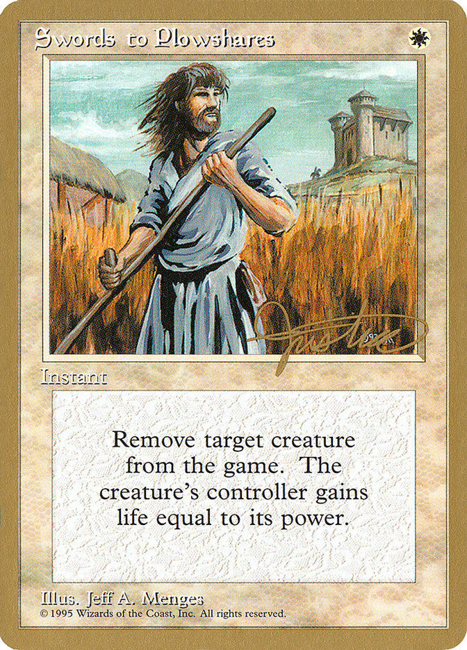 Swords to Plowshares (Mark Justice) [Pro Tour Collector Set] | Yard's Games Ltd