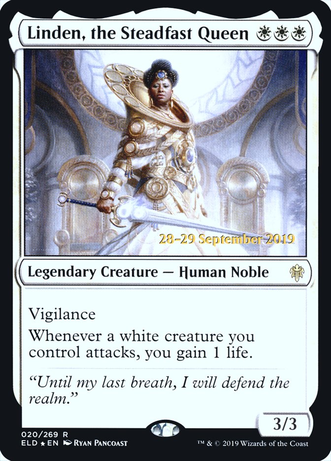 Linden, the Steadfast Queen [Throne of Eldraine Prerelease Promos] | Yard's Games Ltd