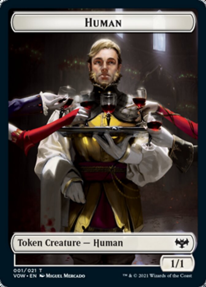 Human (001) // Vampire (007) Double-Sided Token [Innistrad: Crimson Vow Tokens] | Yard's Games Ltd