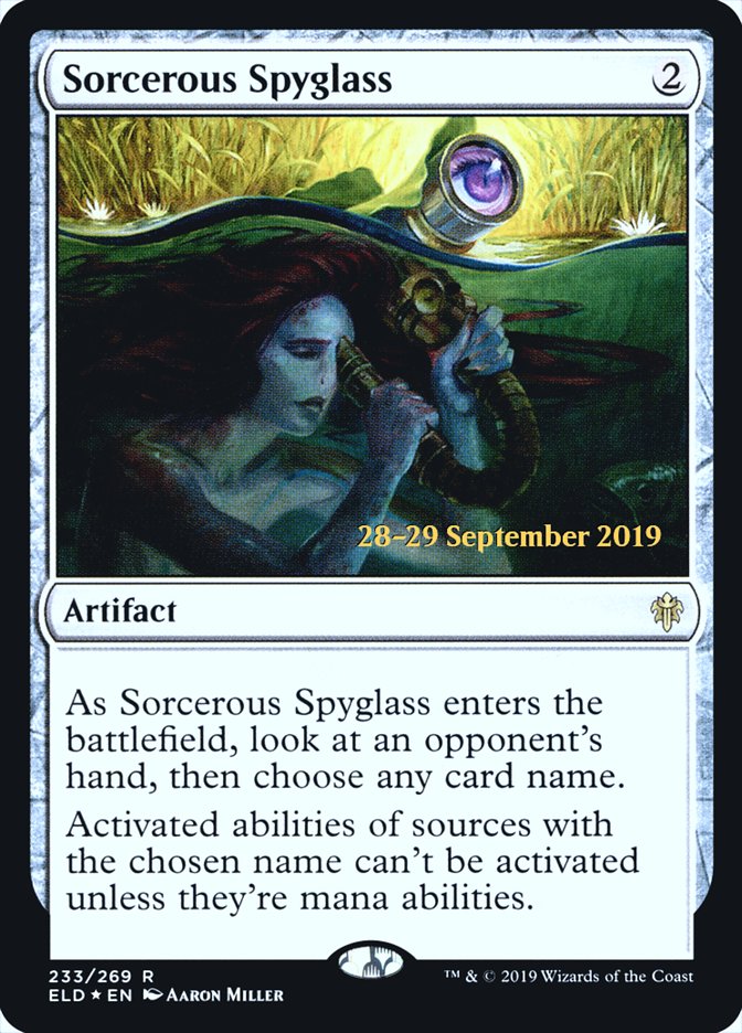 Sorcerous Spyglass [Throne of Eldraine Prerelease Promos] | Yard's Games Ltd