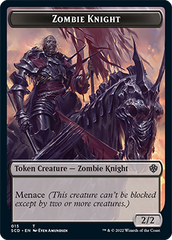 Zombie // Zombie Knight Double-Sided Token [Starter Commander Decks] | Yard's Games Ltd