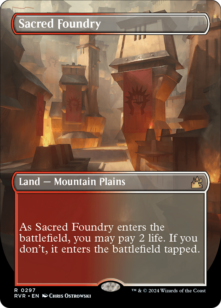 Sacred Foundry (Borderless) [Ravnica Remastered] | Yard's Games Ltd