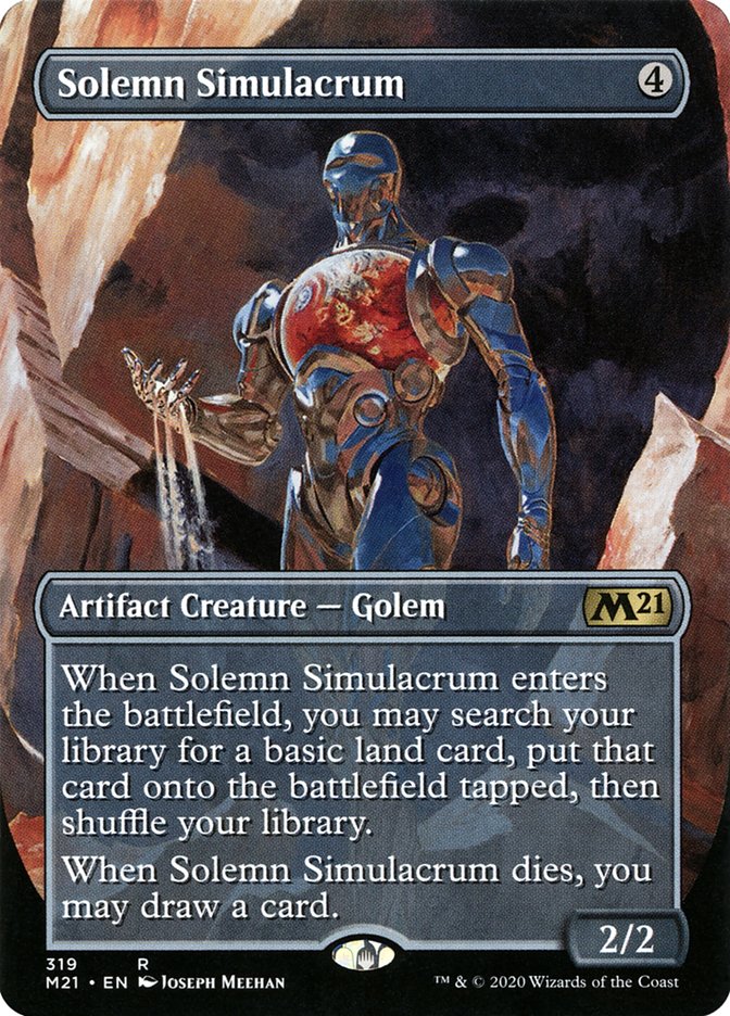 Solemn Simulacrum (Borderless Alternate Art) [Core Set 2021] | Yard's Games Ltd