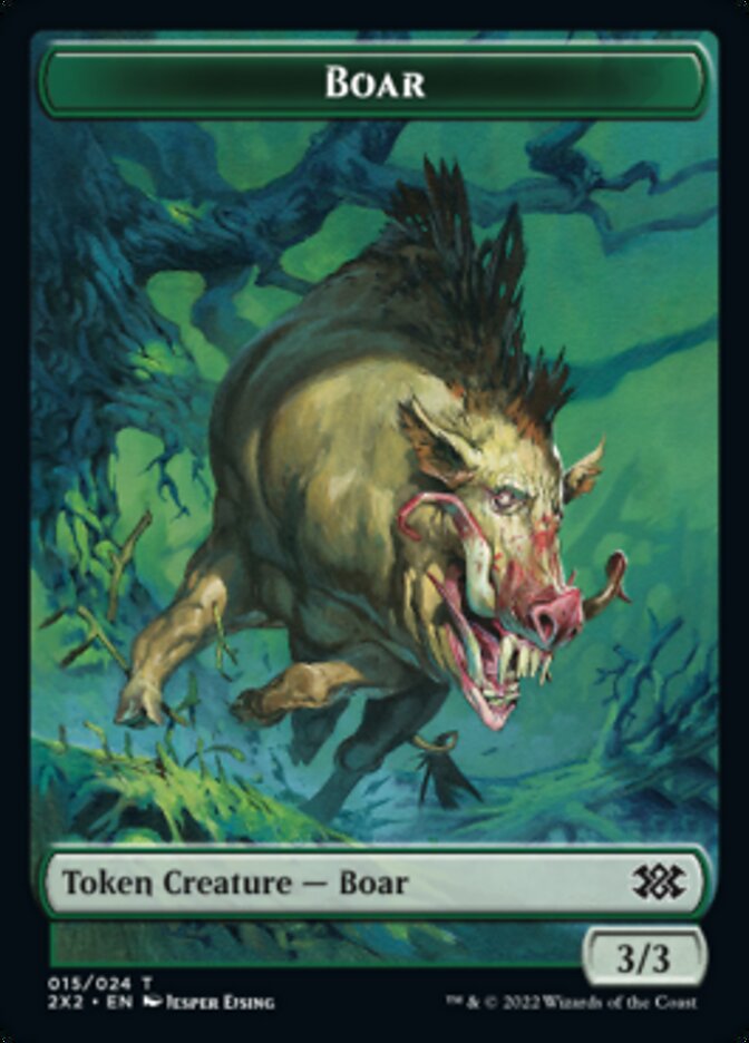Boar // Spirit (008) Double-Sided Token [Double Masters 2022 Tokens] | Yard's Games Ltd