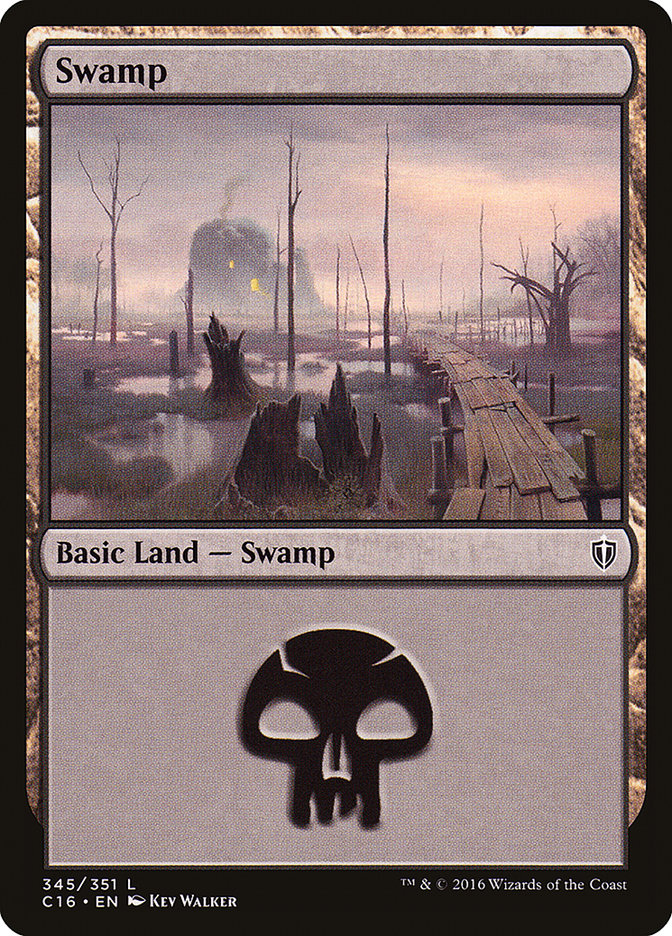 Swamp (345) [Commander 2016] | Yard's Games Ltd