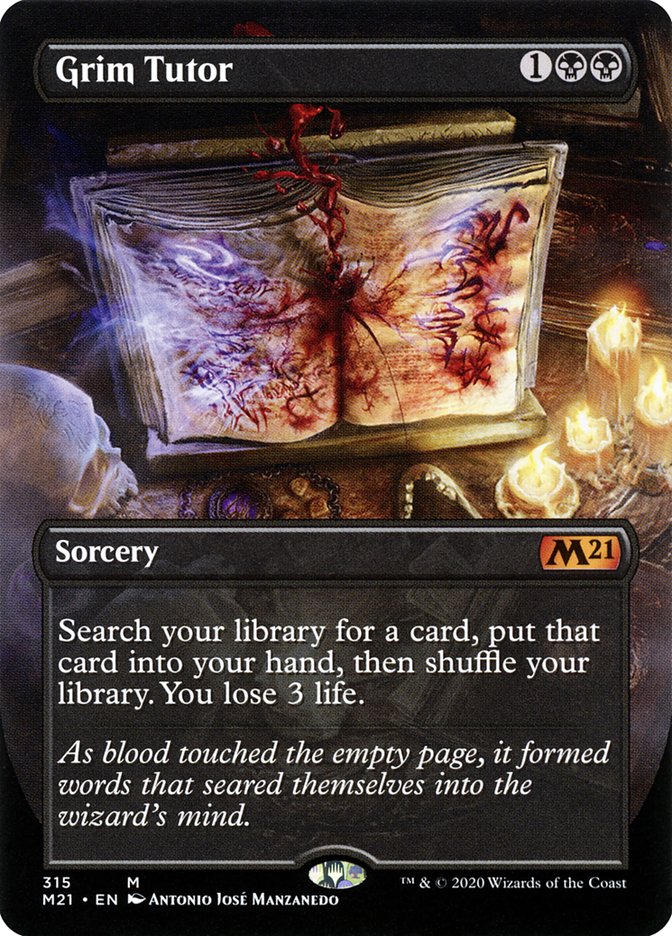 Grim Tutor (Borderless Alternate Art) [Core Set 2021] | Yard's Games Ltd