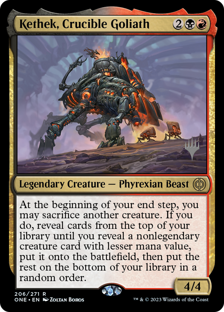 Kethek, Crucible Goliath (Promo Pack) [Phyrexia: All Will Be One Promos] | Yard's Games Ltd