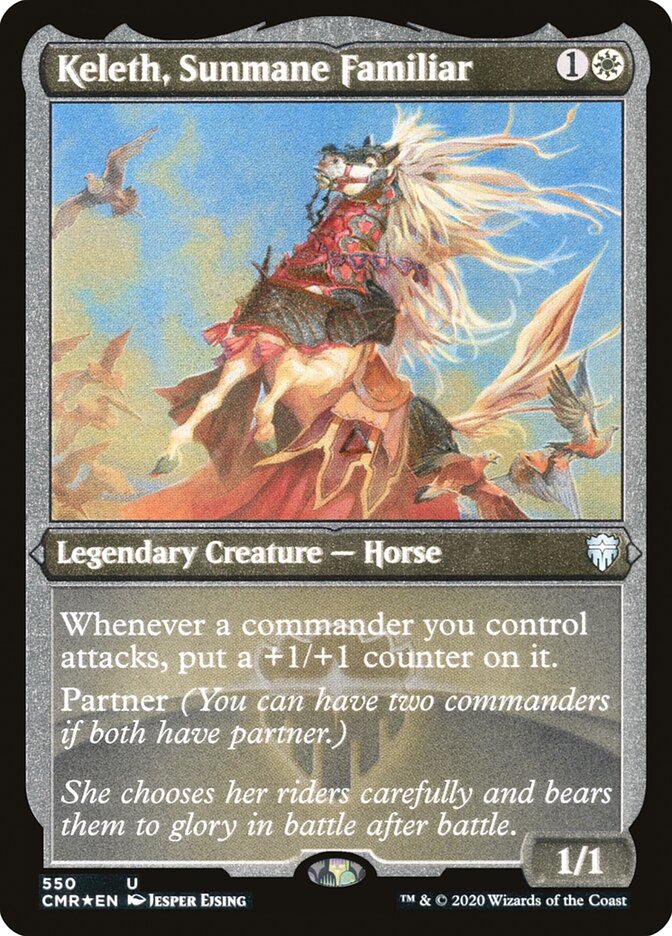 Keleth, Sunmane Familiar (Etched) [Commander Legends] | Yard's Games Ltd