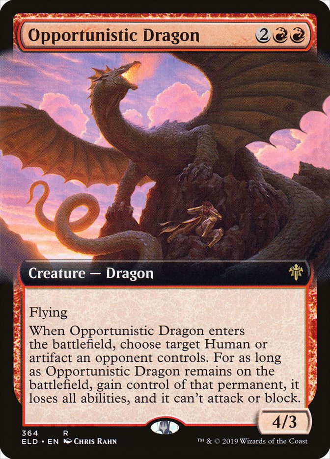 Opportunistic Dragon (Extended Art) [Throne of Eldraine] | Yard's Games Ltd