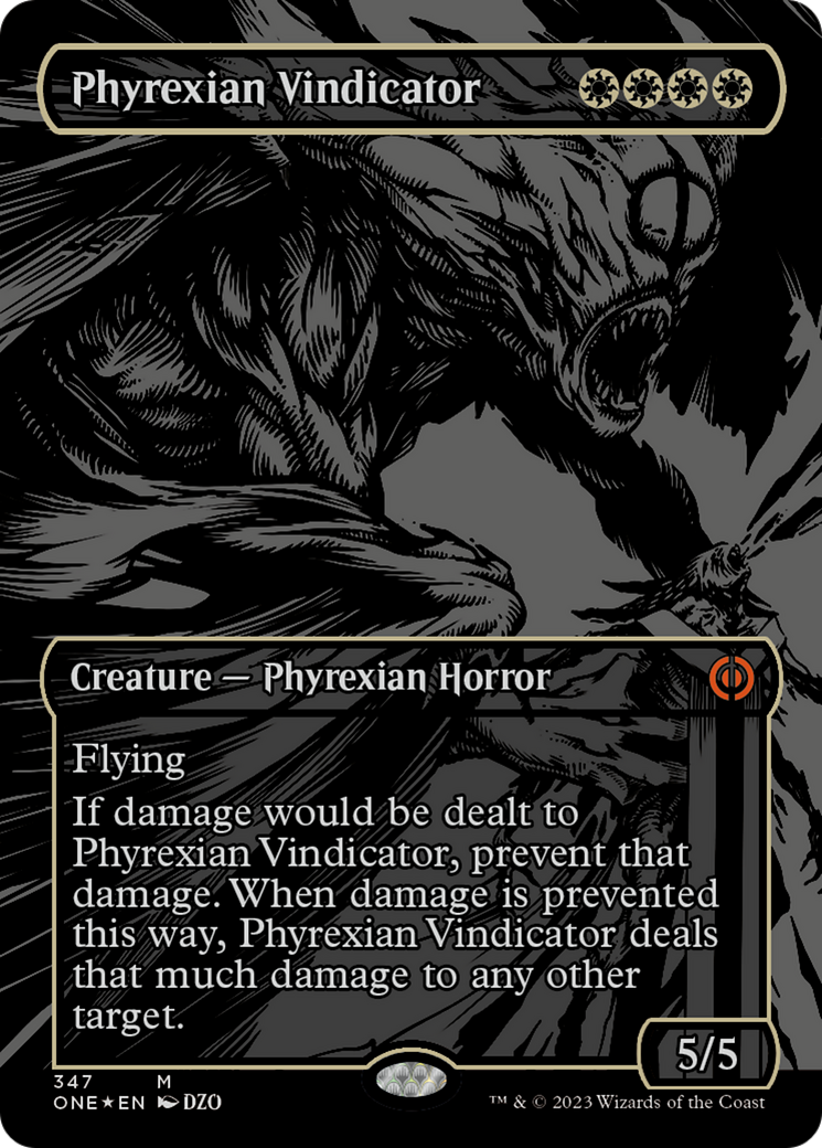 Phyrexian Vindicator (Oil Slick Raised Foil) [Phyrexia: All Will Be One] | Yard's Games Ltd