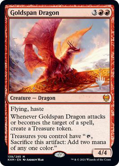 Goldspan Dragon (Promo Pack) [Kaldheim Promos] | Yard's Games Ltd