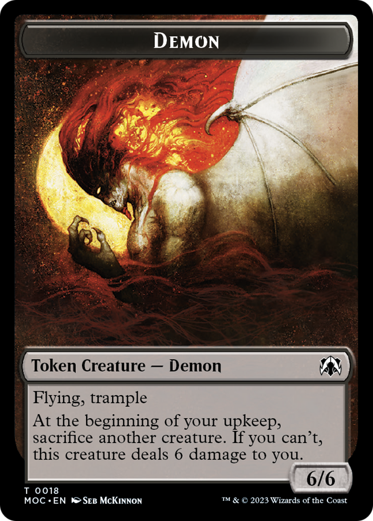 Angel (3) // Demon Double-Sided Token [March of the Machine Commander Tokens] | Yard's Games Ltd