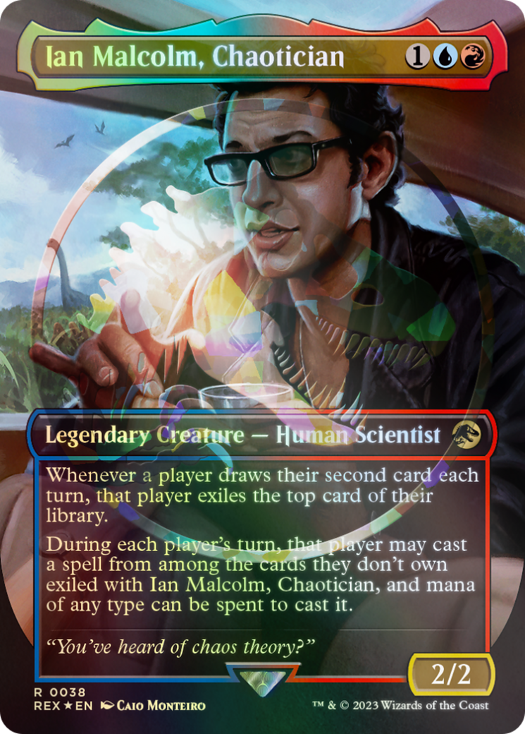 Ian Malcolm, Chaotician Emblem (Borderless) [Jurassic World Collection Tokens] | Yard's Games Ltd