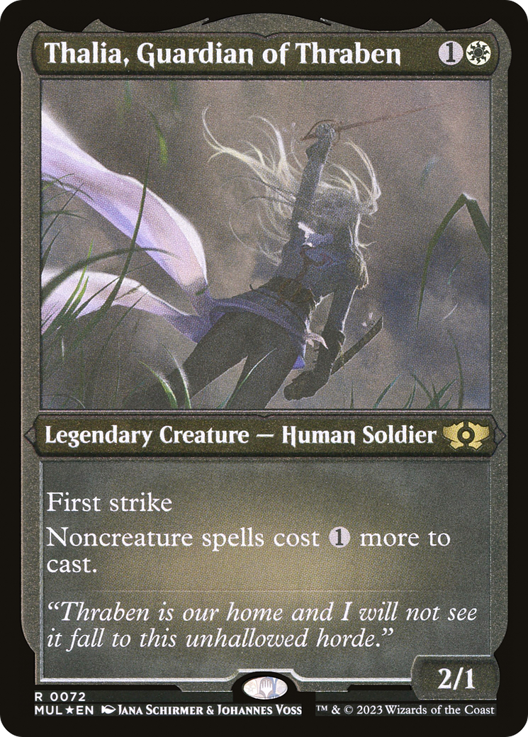 Thalia, Guardian of Thraben (Foil Etched) [Multiverse Legends] | Yard's Games Ltd