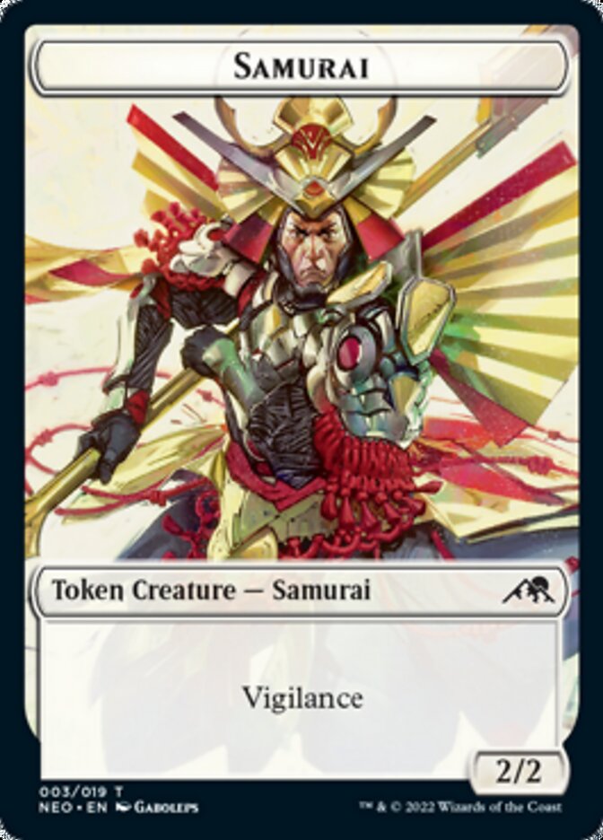 Samurai // Construct (015) Double-Sided Token [Kamigawa: Neon Dynasty Tokens] | Yard's Games Ltd