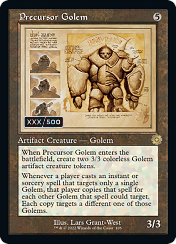 Precursor Golem (Retro Schematic) (Serialized) [The Brothers' War Retro Artifacts] | Yard's Games Ltd