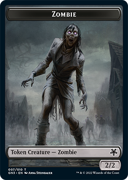 Zombie // Treasure Double-Sided Token [Game Night: Free-for-All Tokens] | Yard's Games Ltd