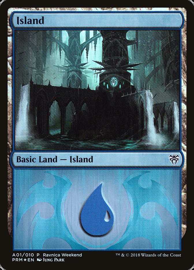 Island (A01) [Ravnica Allegiance Ravnica Weekend] | Yard's Games Ltd