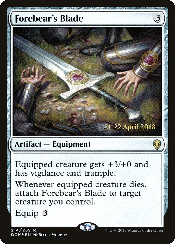 Forebear's Blade [Dominaria Prerelease Promos] | Yard's Games Ltd