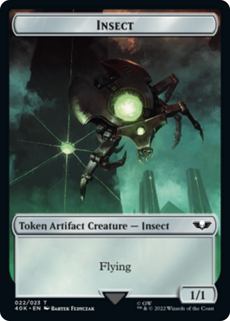 Necron Warrior // Insect Double-Sided Token [Warhammer 40,000 Tokens] | Yard's Games Ltd