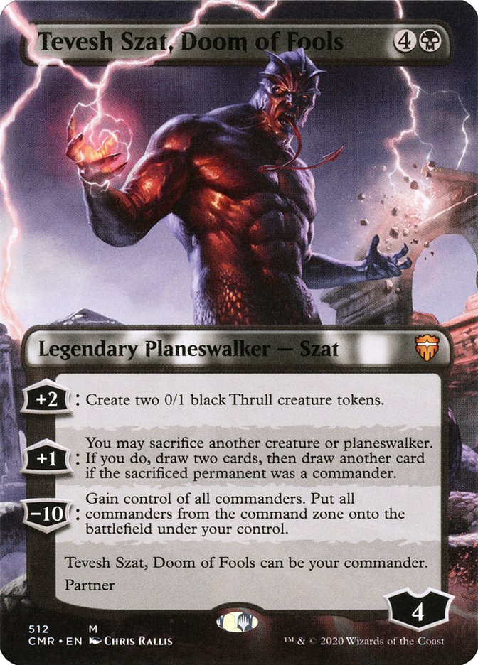 Tevesh Szat, Doom of Fools (Borderless) [Commander Legends] | Yard's Games Ltd