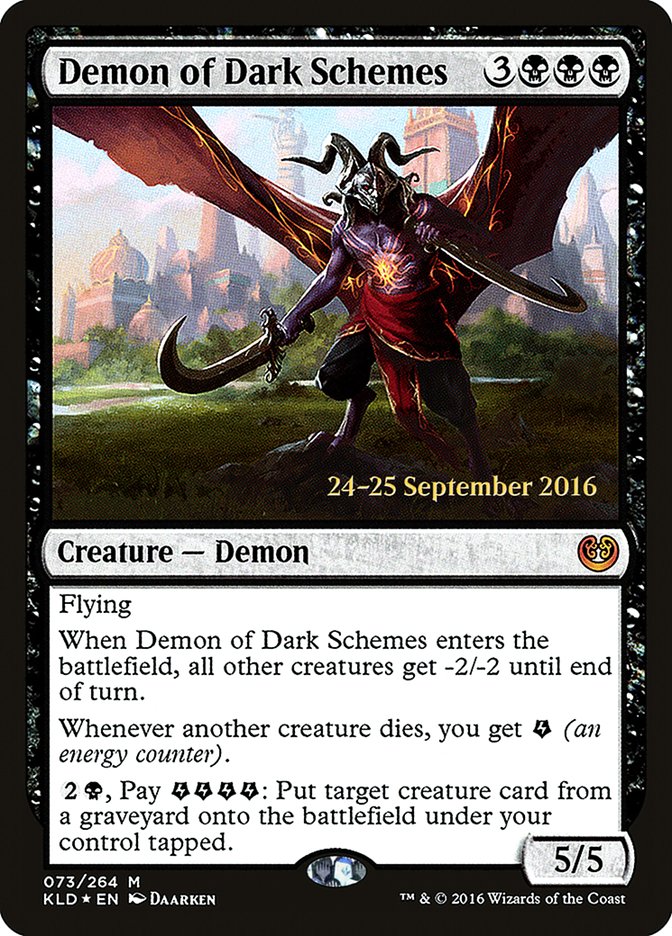 Demon of Dark Schemes [Kaladesh Prerelease Promos] | Yard's Games Ltd