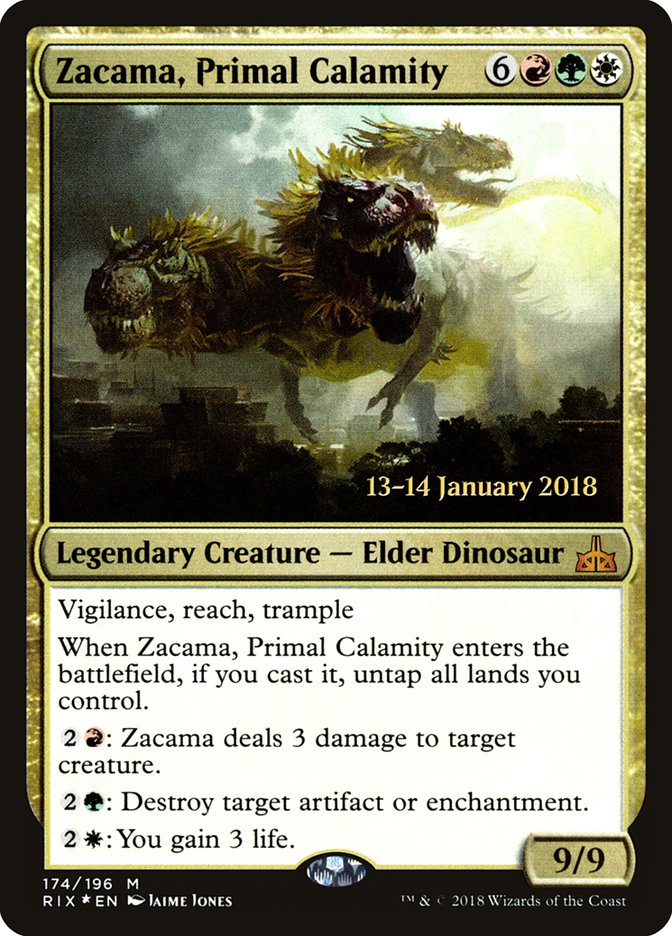 Zacama, Primal Calamity [Rivals of Ixalan Prerelease Promos] | Yard's Games Ltd