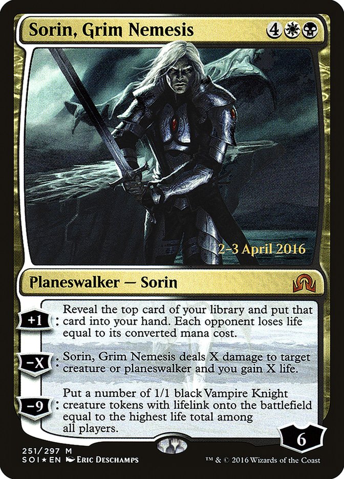 Sorin, Grim Nemesis [Shadows over Innistrad Prerelease Promos] | Yard's Games Ltd