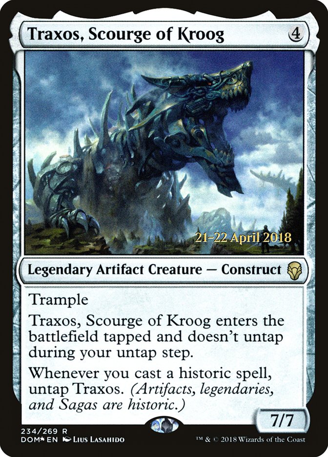 Traxos, Scourge of Kroog [Dominaria Prerelease Promos] | Yard's Games Ltd