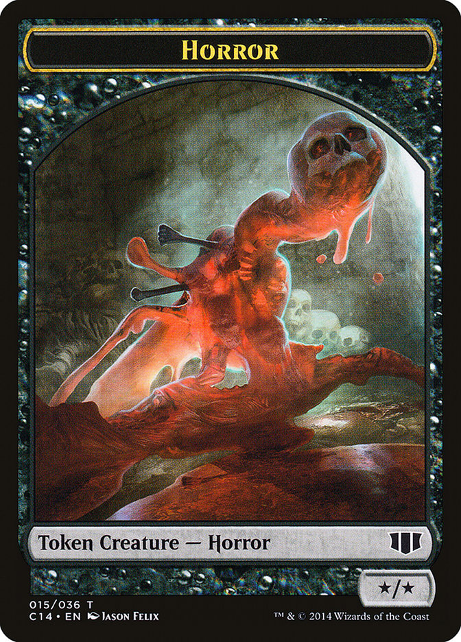 Horror // Zombie (016/036) Double-Sided Token [Commander 2014 Tokens] | Yard's Games Ltd