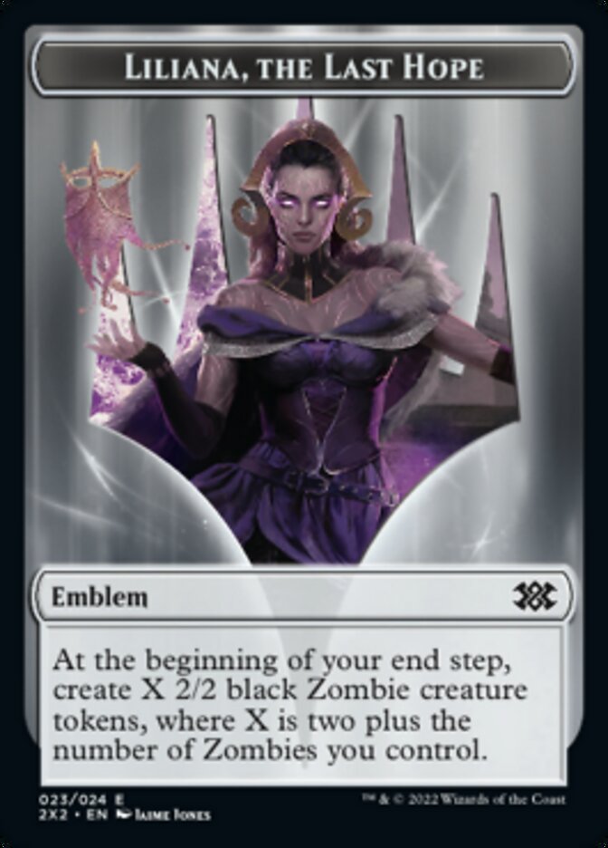 Liliana, the Last Hope Emblem // Spirit (002) Double-Sided Token [Double Masters 2022 Tokens] | Yard's Games Ltd