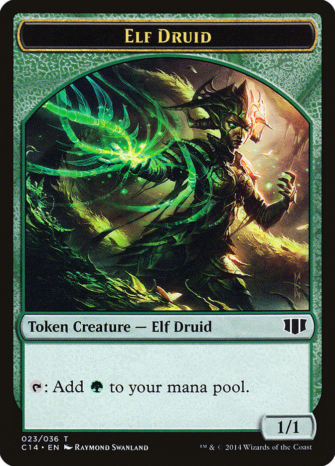 Elf Druid // Beast (020/036) Double-Sided Token [Commander 2014 Tokens] | Yard's Games Ltd