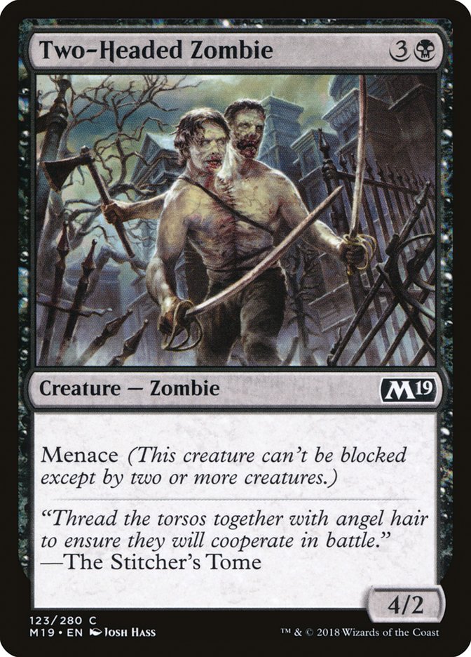 Two-Headed Zombie [Core Set 2019] | Yard's Games Ltd