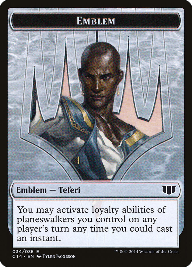 Teferi, Temporal Archmage Emblem // Zombie (011/036) Double-Sided Token [Commander 2014 Tokens] | Yard's Games Ltd